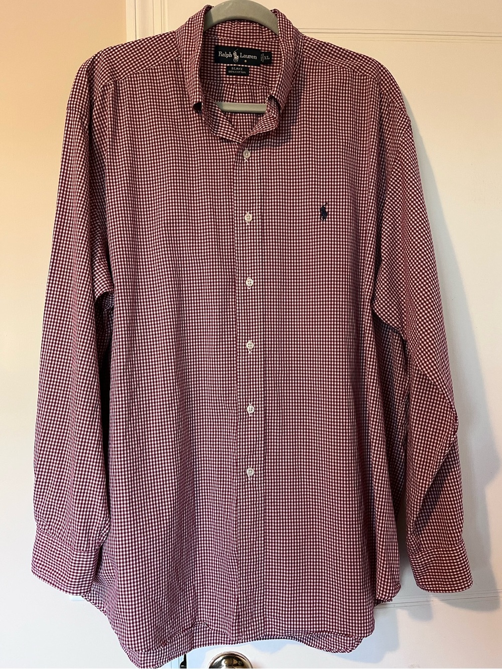 Polo Ralph Lauren Men's XL Blake Red Check Long Sleeve Button-Down Preppy